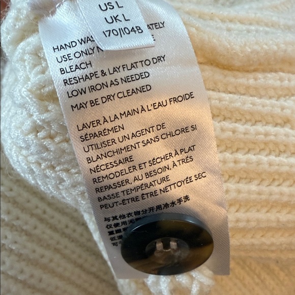 ANTHROPOLOGIE Alexa split Women's Ivory Sleeveless Ribbed Tunic Sweater L Cream - Picture 5 of 6